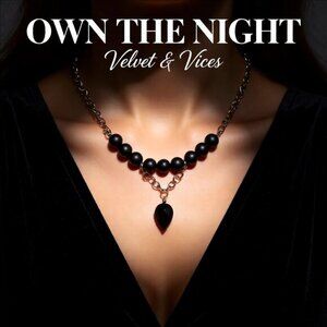 Sexy Seductive Business Casual Goth Domme | Reversible TearDrop + Stone Necklace